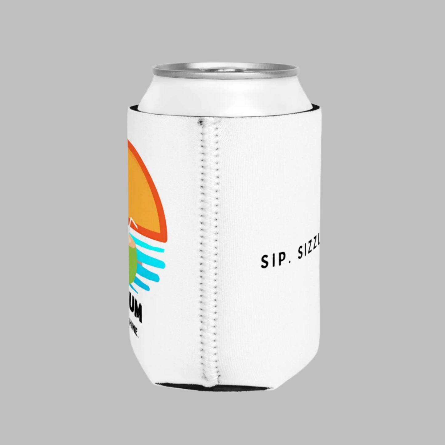 white Can koozie - side