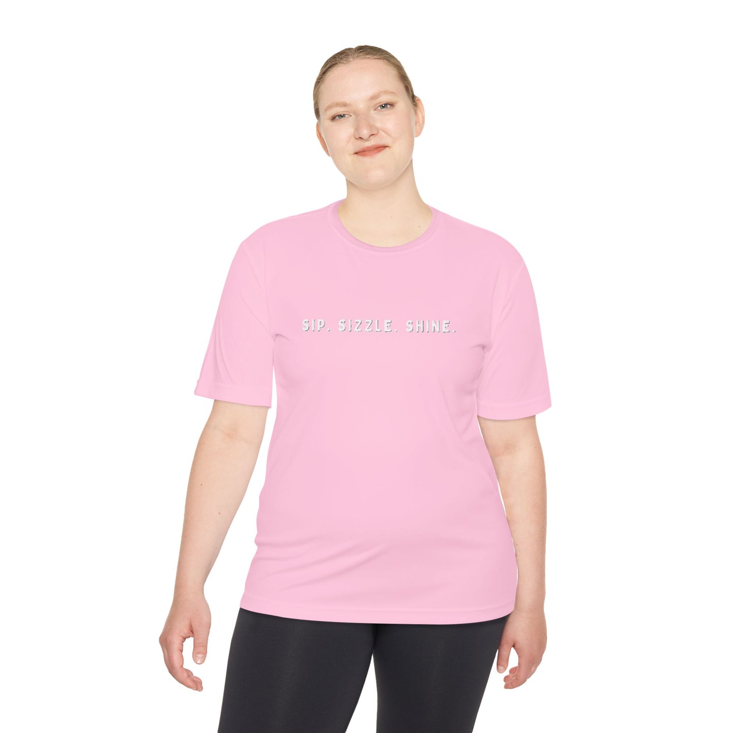 Pink Unisex Moisture-Wicking Tee: front