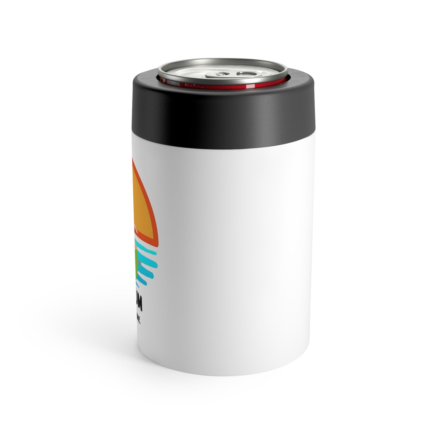 White Insulated Can Holder - side view