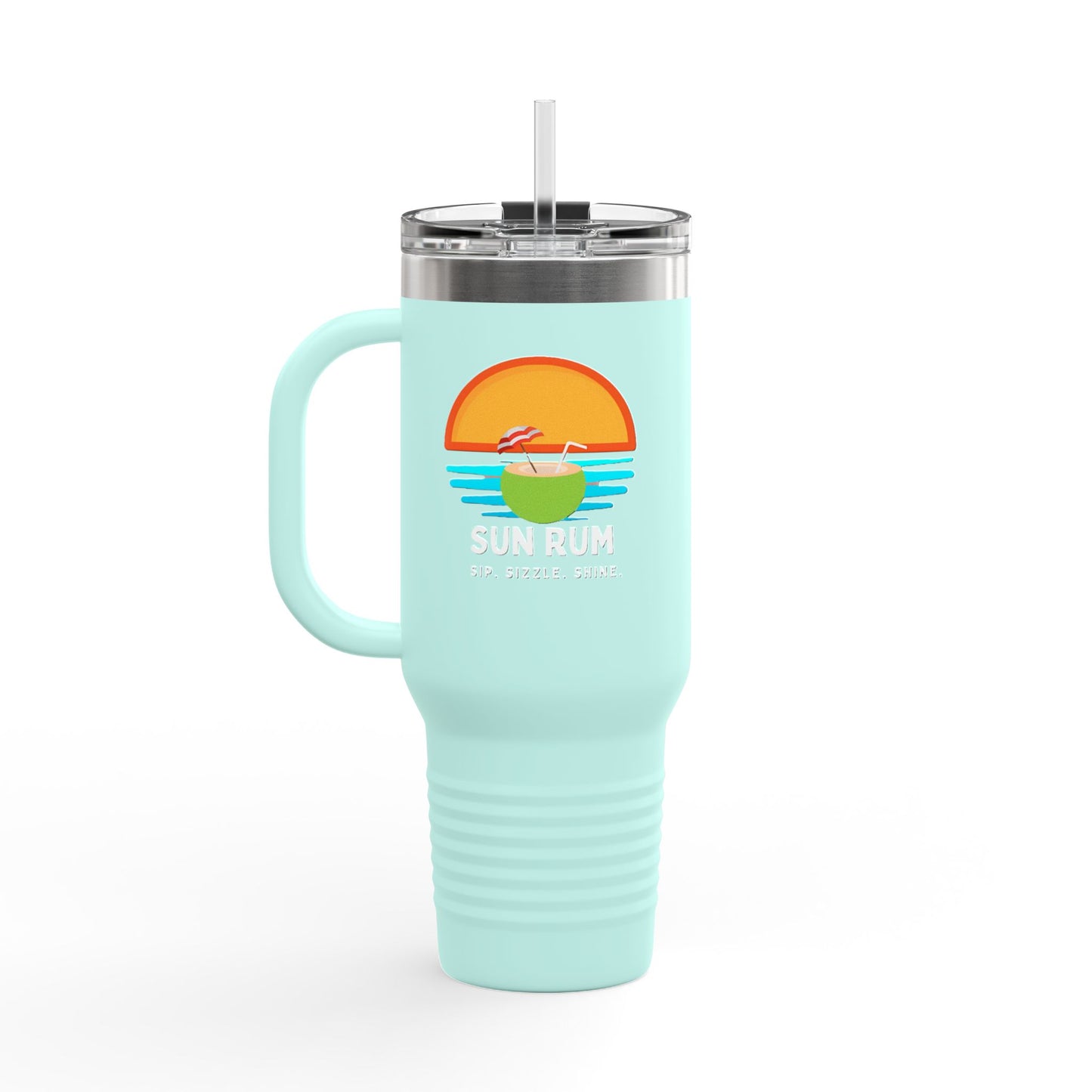 Tiffany Blue insulated travel mug - front