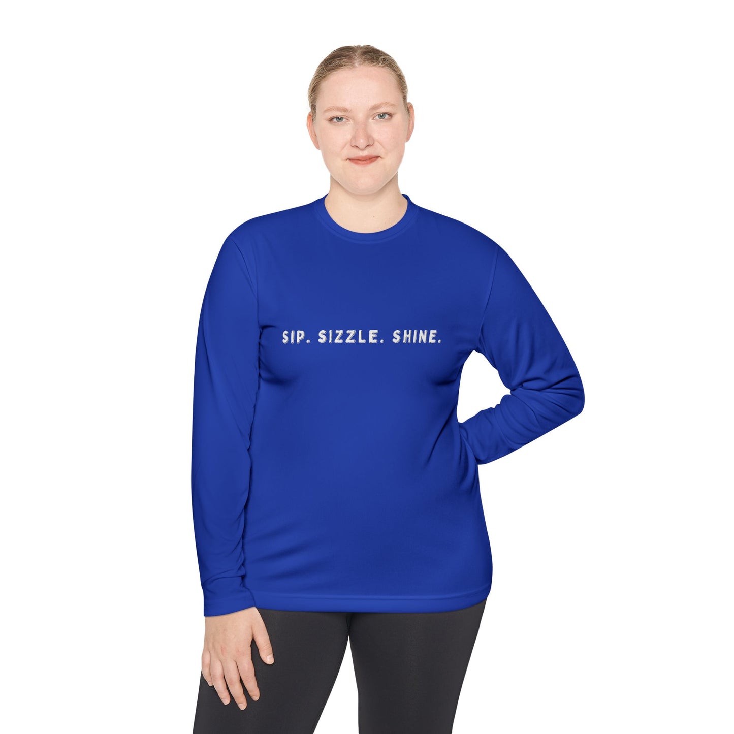 Blue Unisex Lightweight Long Sleeve Tee: front