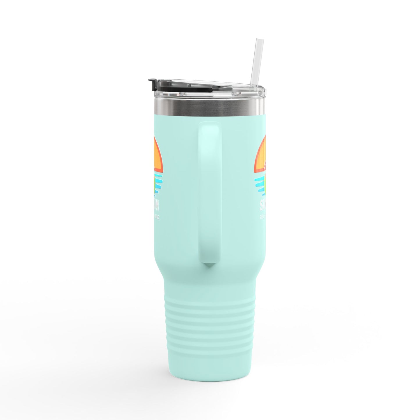 Tiffany Blue insulated travel mug - side