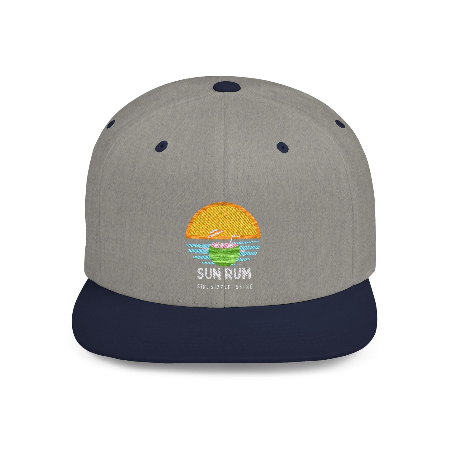 Flat Bill Snap Back - Grey/ black