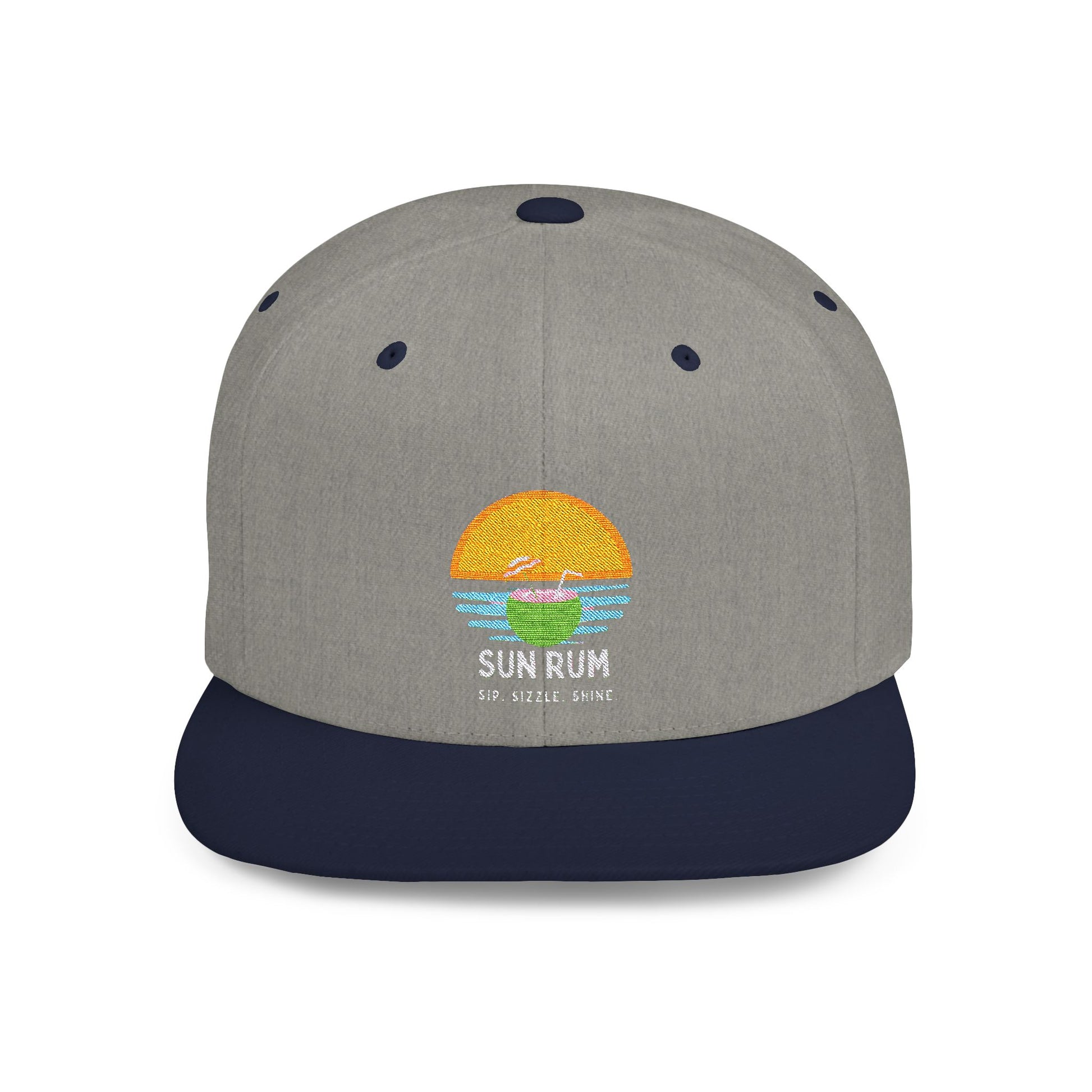 Flat Bill Snap Back - Grey/ black