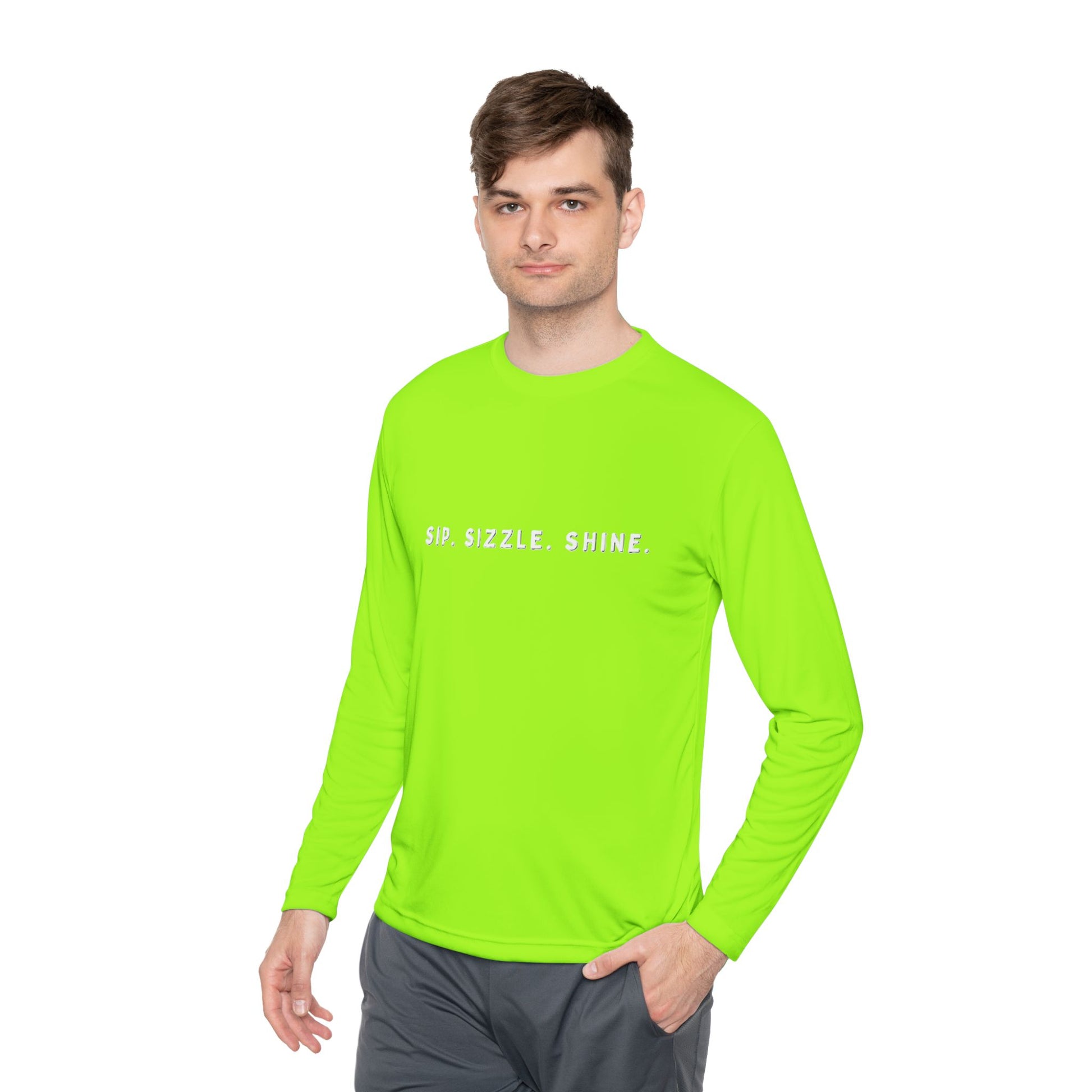 Lime Unisex Lightweight Long Sleeve Tee: front