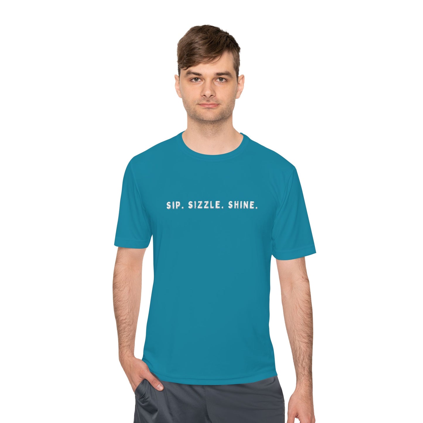 Blue Unisex Moisture-Wicking Tee: front