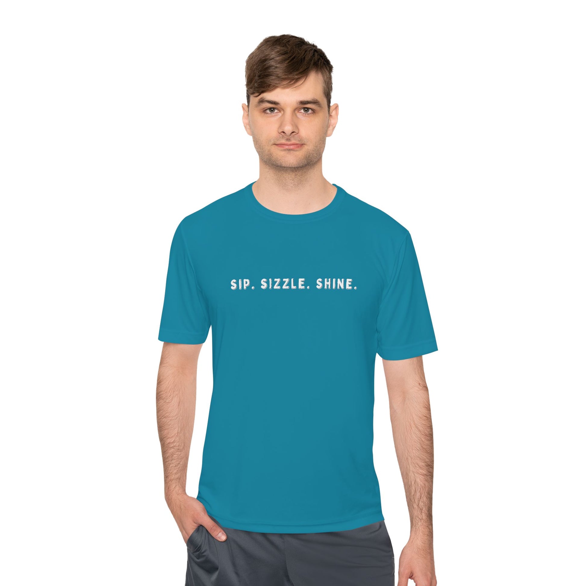 Blue Unisex Moisture-Wicking Tee: front