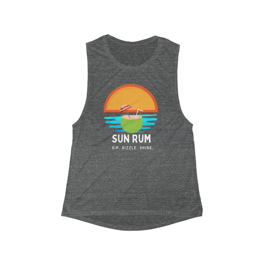 Grey Women's Flowy Scoop Muscle Tank: front
