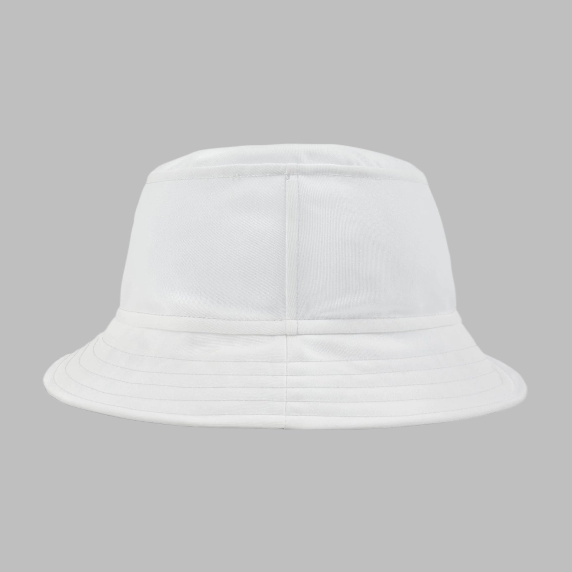 White bucket hat - back view