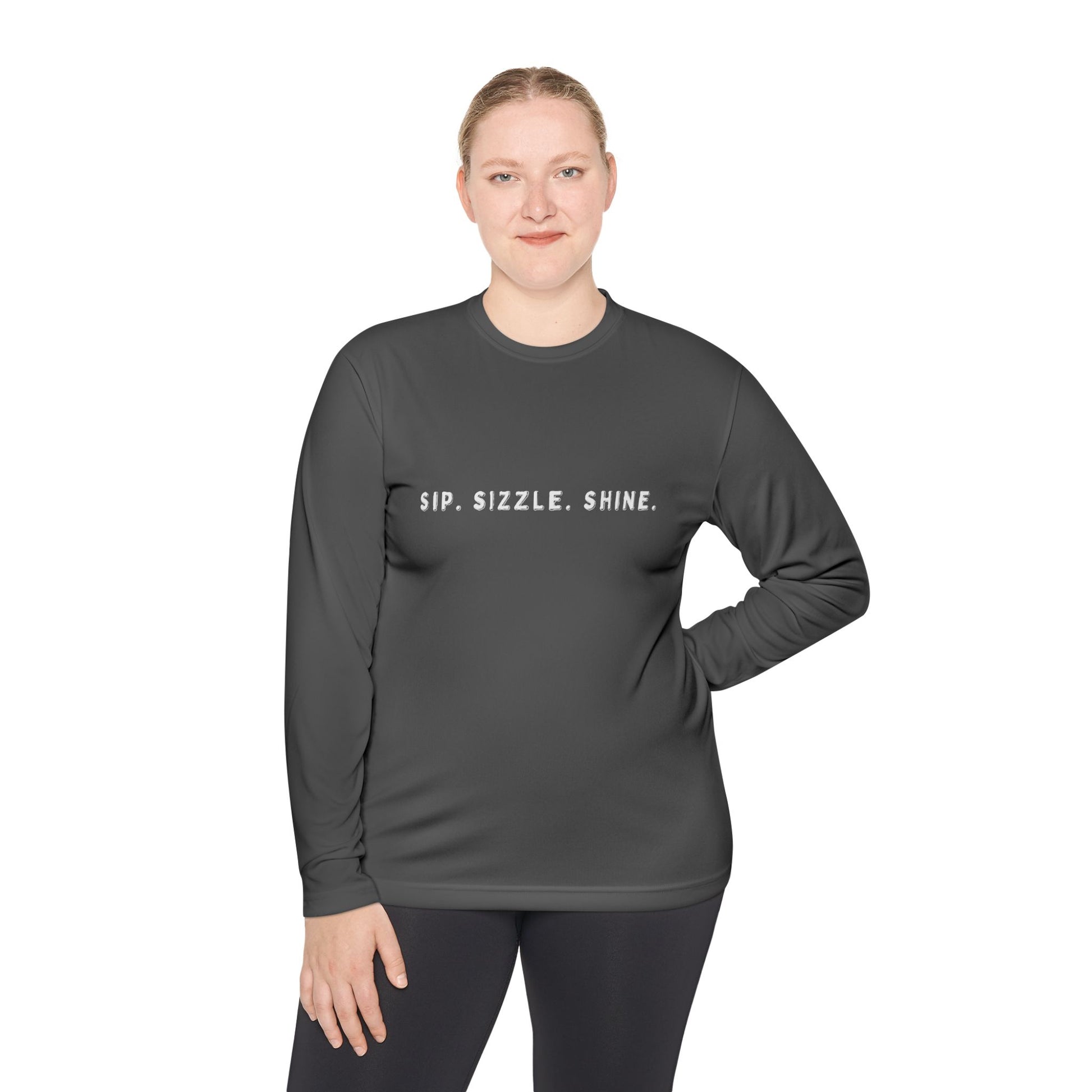 Dark Grey Unisex Lightweight Long Sleeve Tee: front