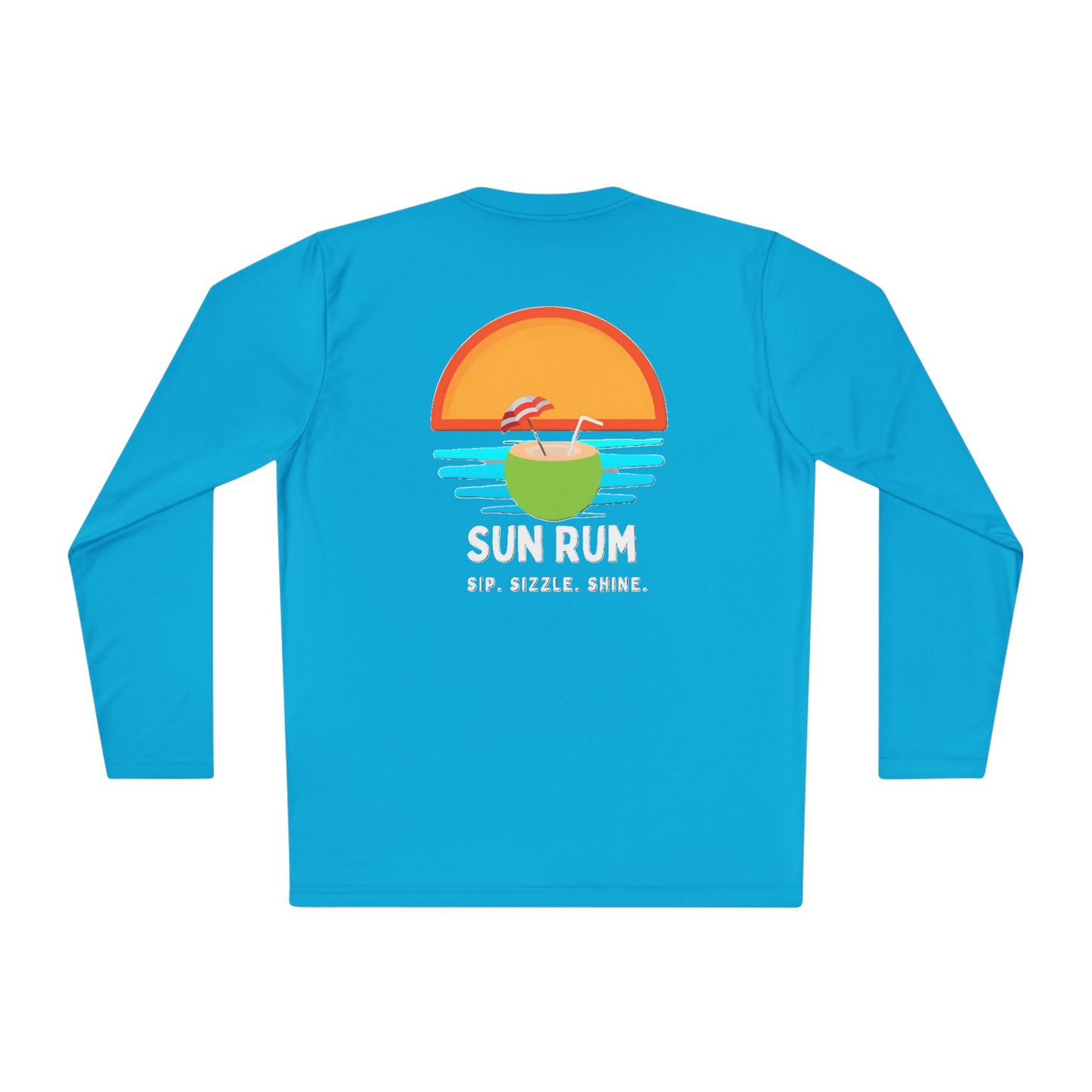Turquois Unisex Lightweight Long Sleeve Tee: back