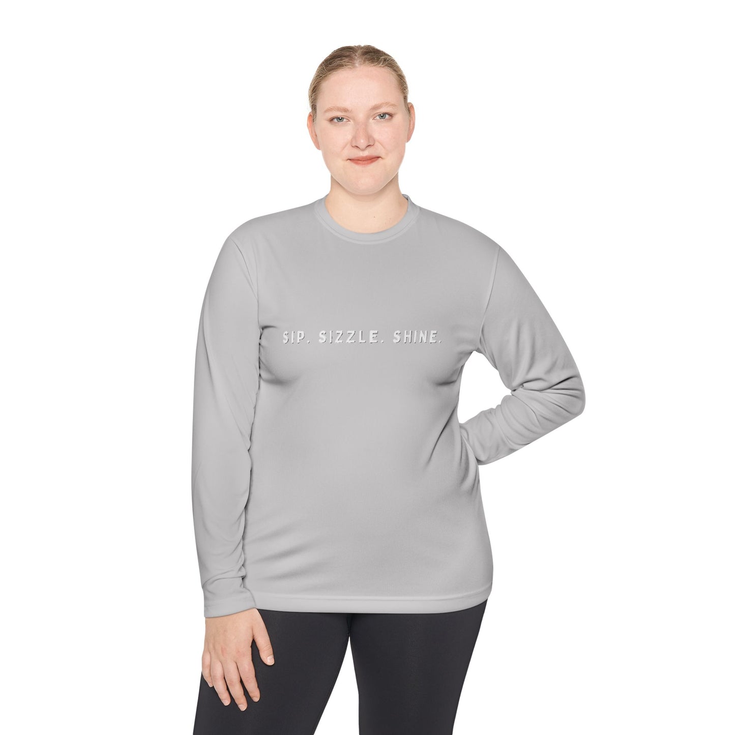 Grey Unisex Lightweight Long Sleeve Tee: front
