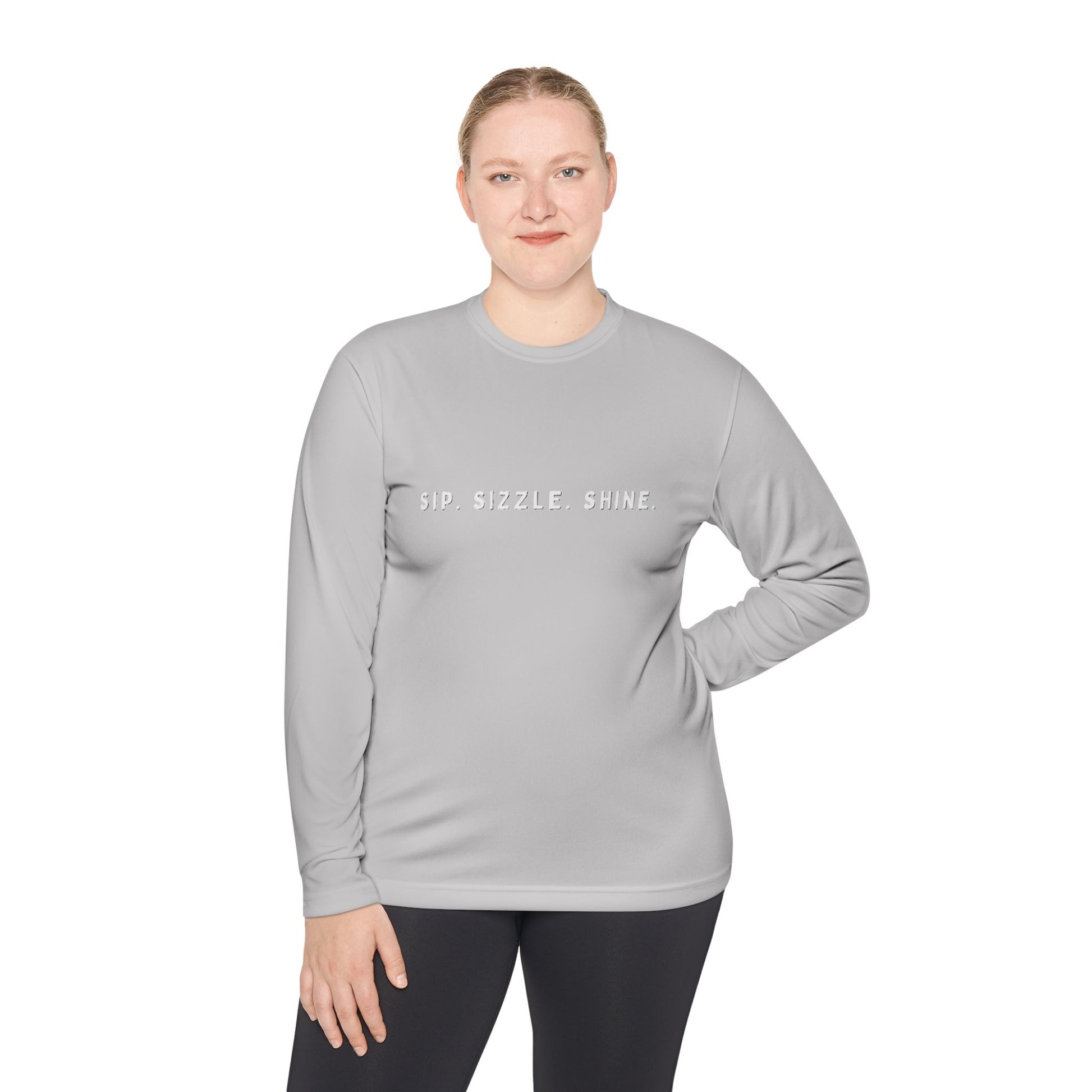 Grey Unisex Lightweight Long Sleeve Tee: front