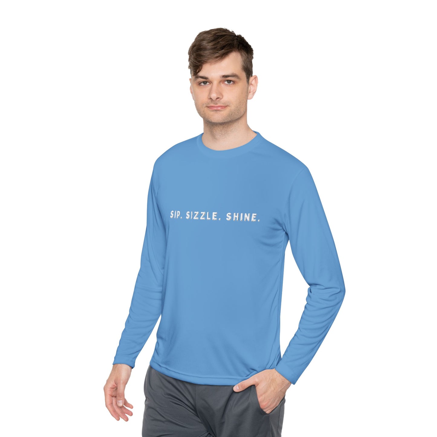Light Blue Unisex Lightweight Long Sleeve Tee: front