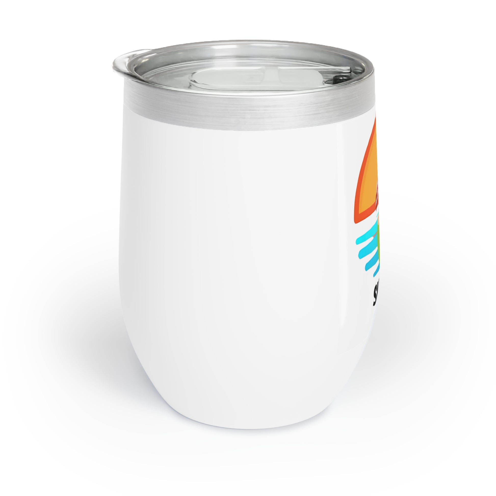 White chill wine tumbler - side view