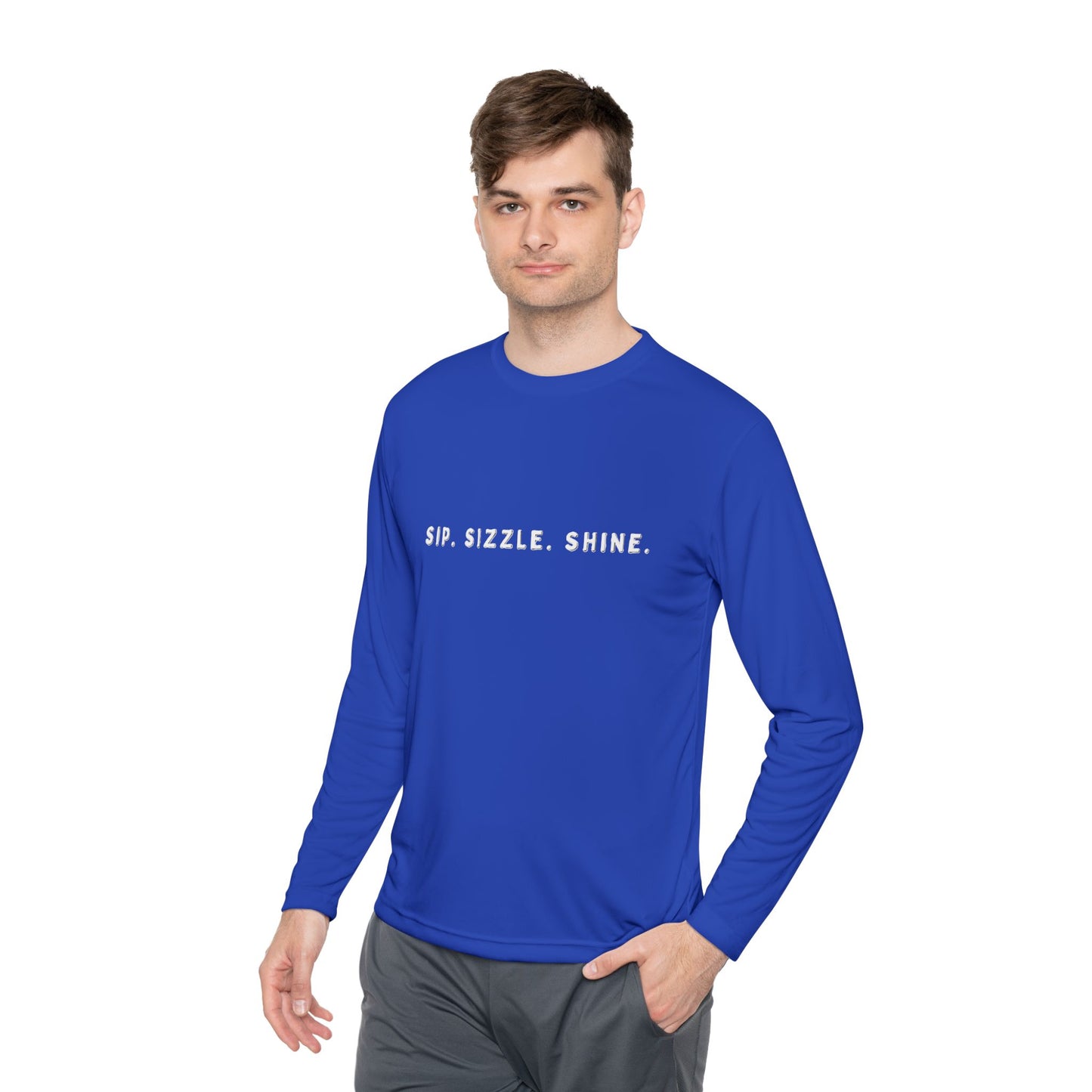 Blue Unisex Lightweight Long Sleeve Tee: front