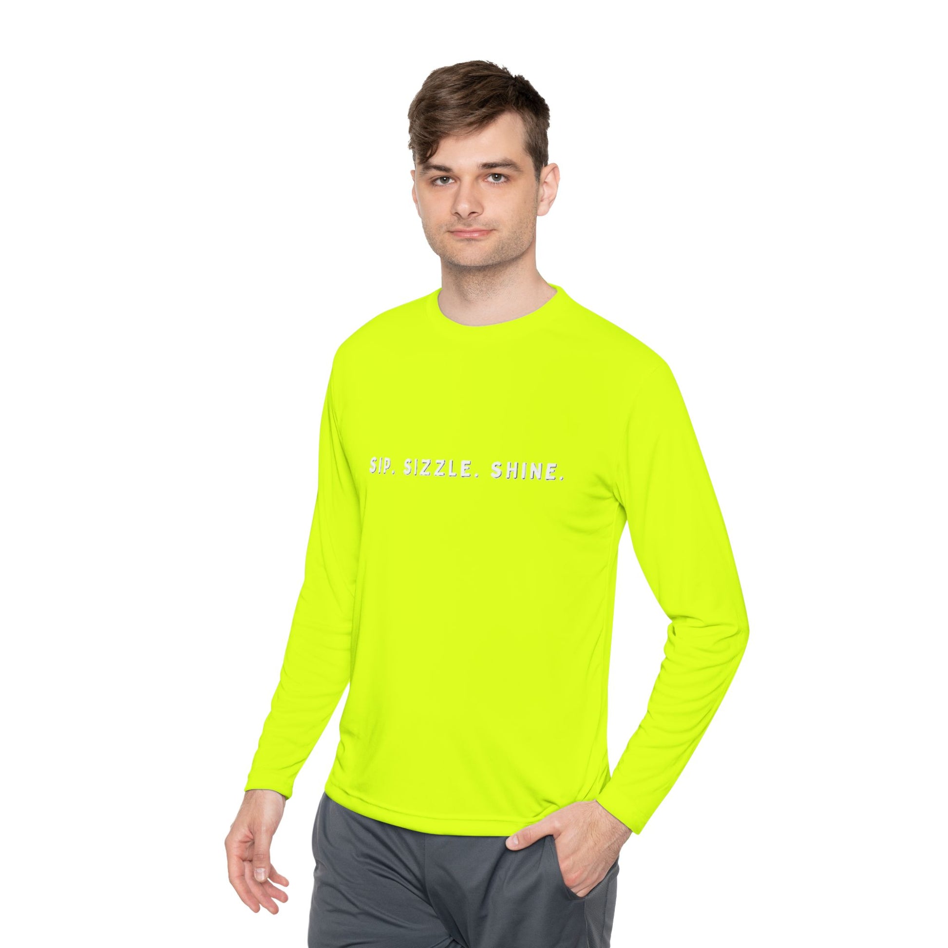 Yellow Unisex Lightweight Long Sleeve Tee: front