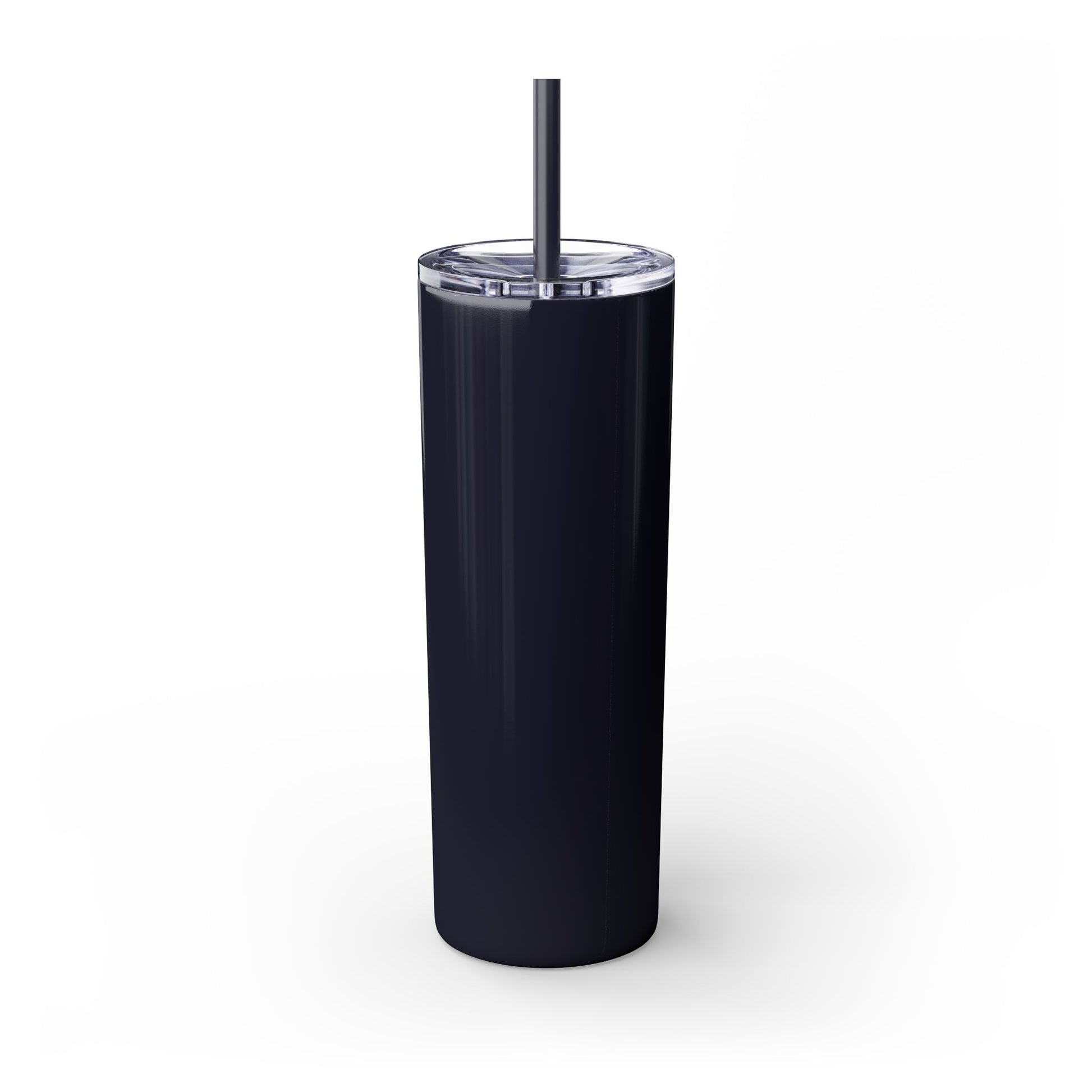 Black Tumbler with straw, 20oz - back