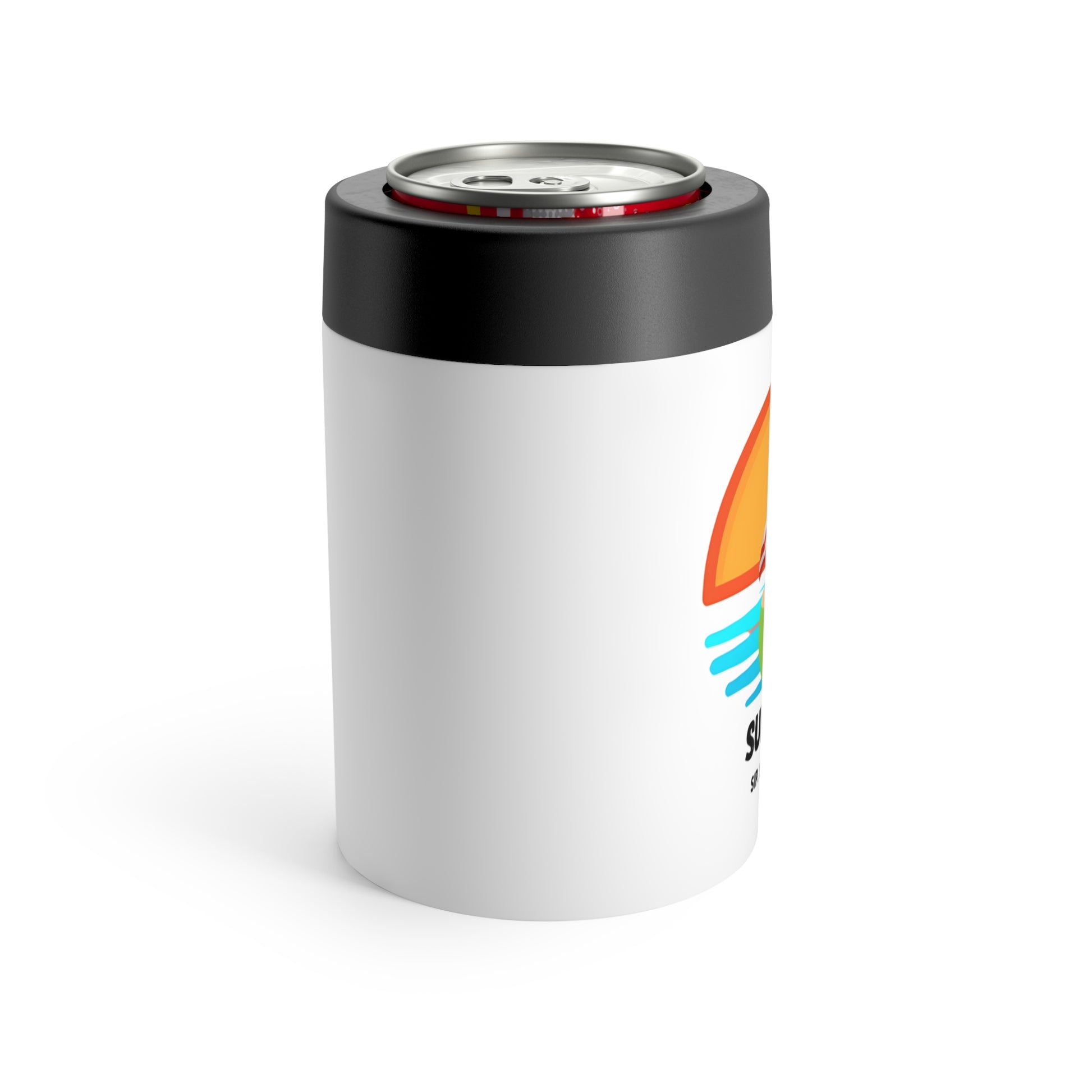 White Insulated Can Holder - side view