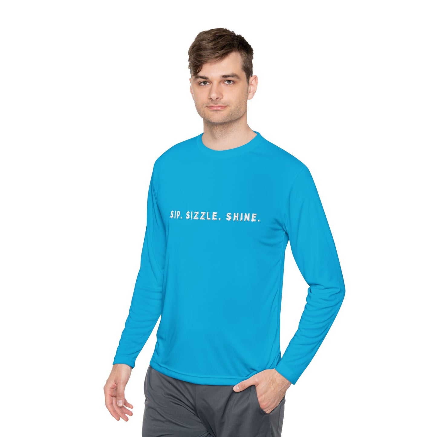 Turquois Unisex Lightweight Long Sleeve Tee: front