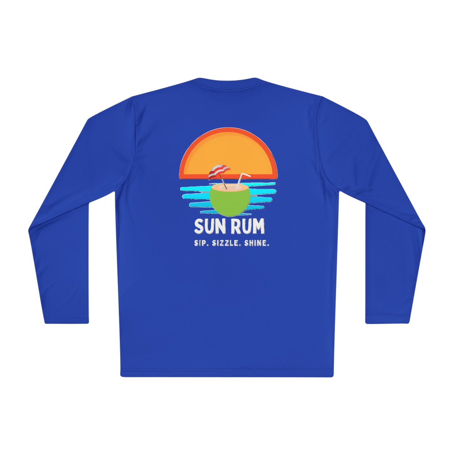 Blue Unisex Lightweight Long Sleeve Tee: back