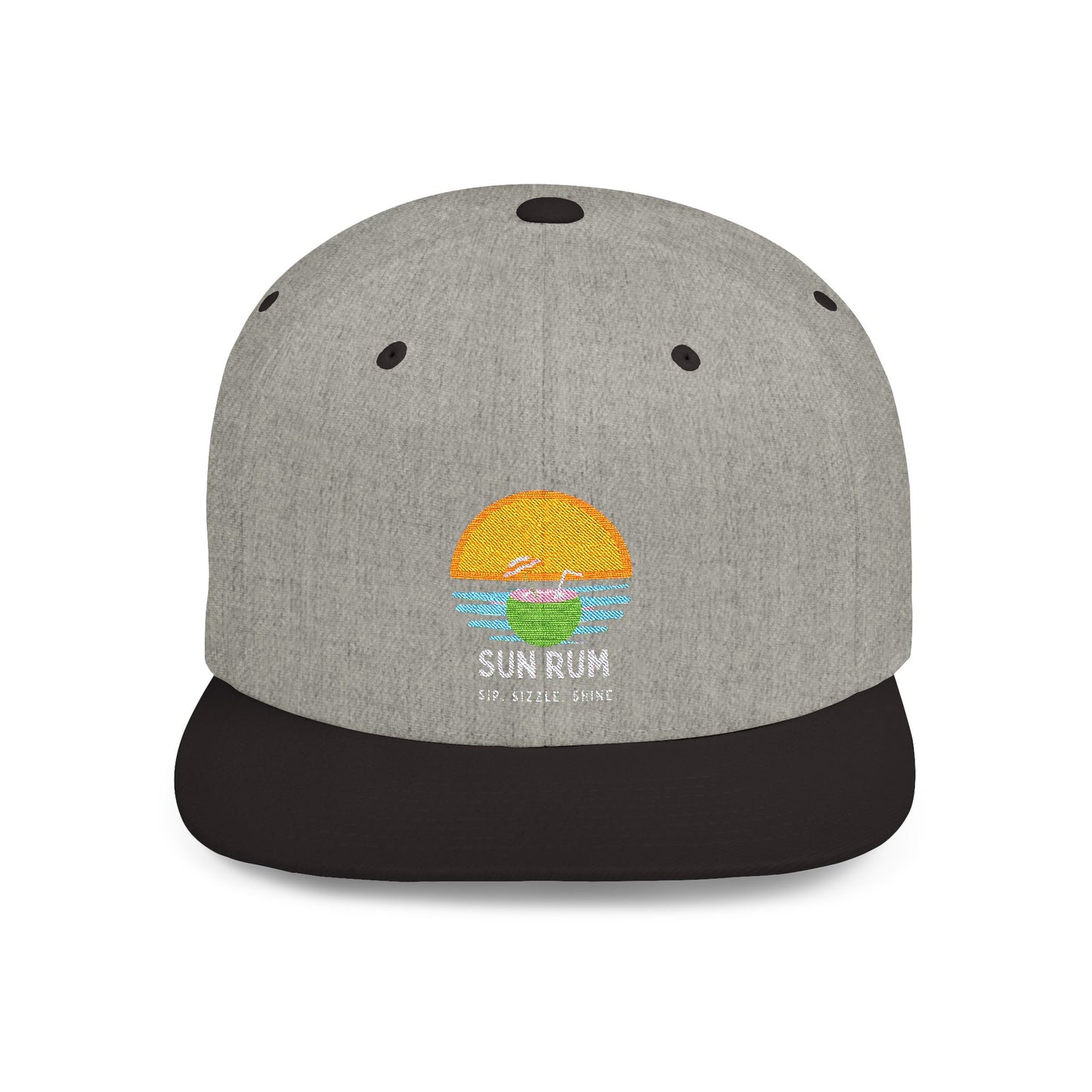 Flat Bill Snap Back - light grey/ black