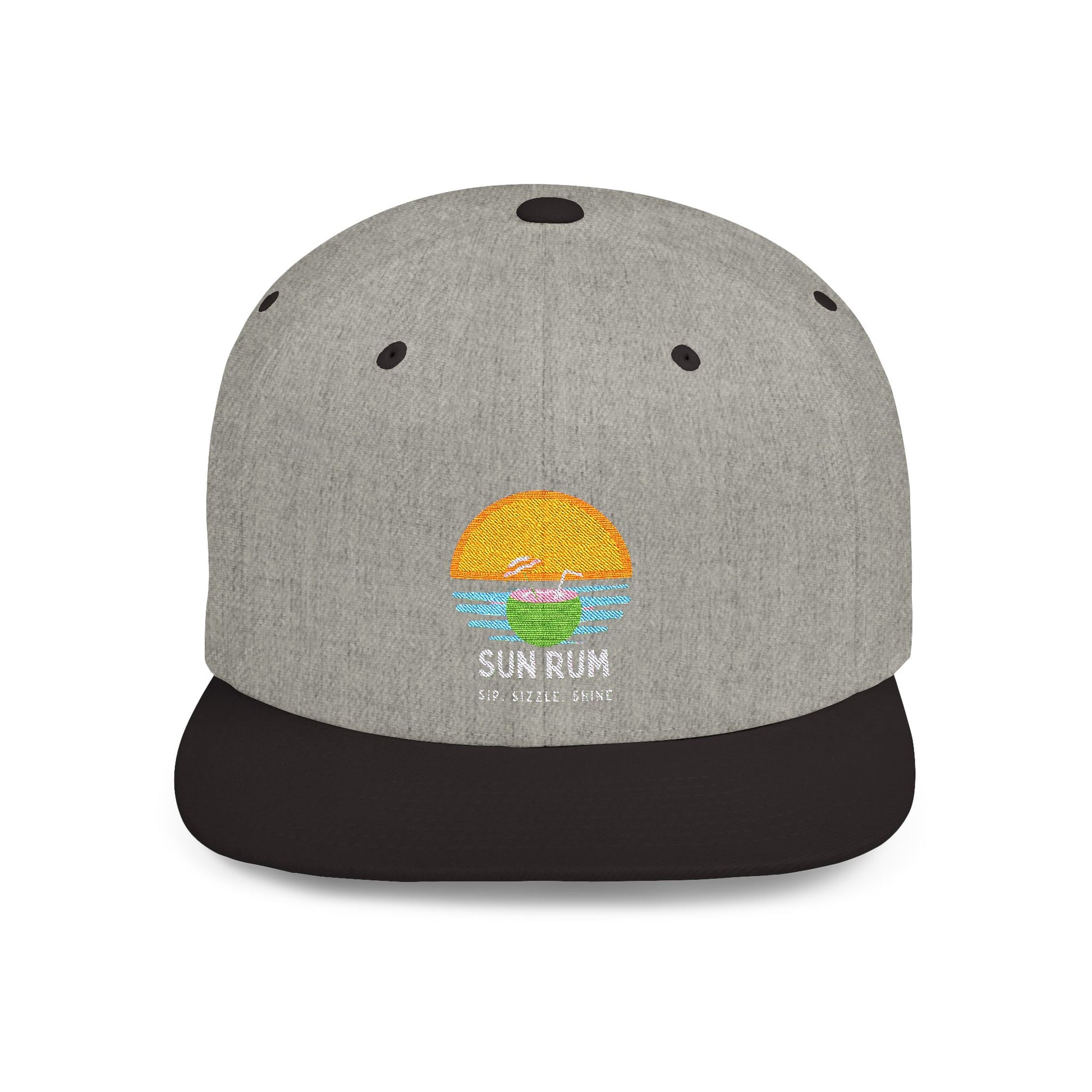 Flat Bill Snap Back - light grey/ black