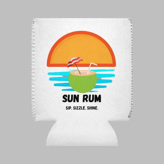 white Can koozie - front side