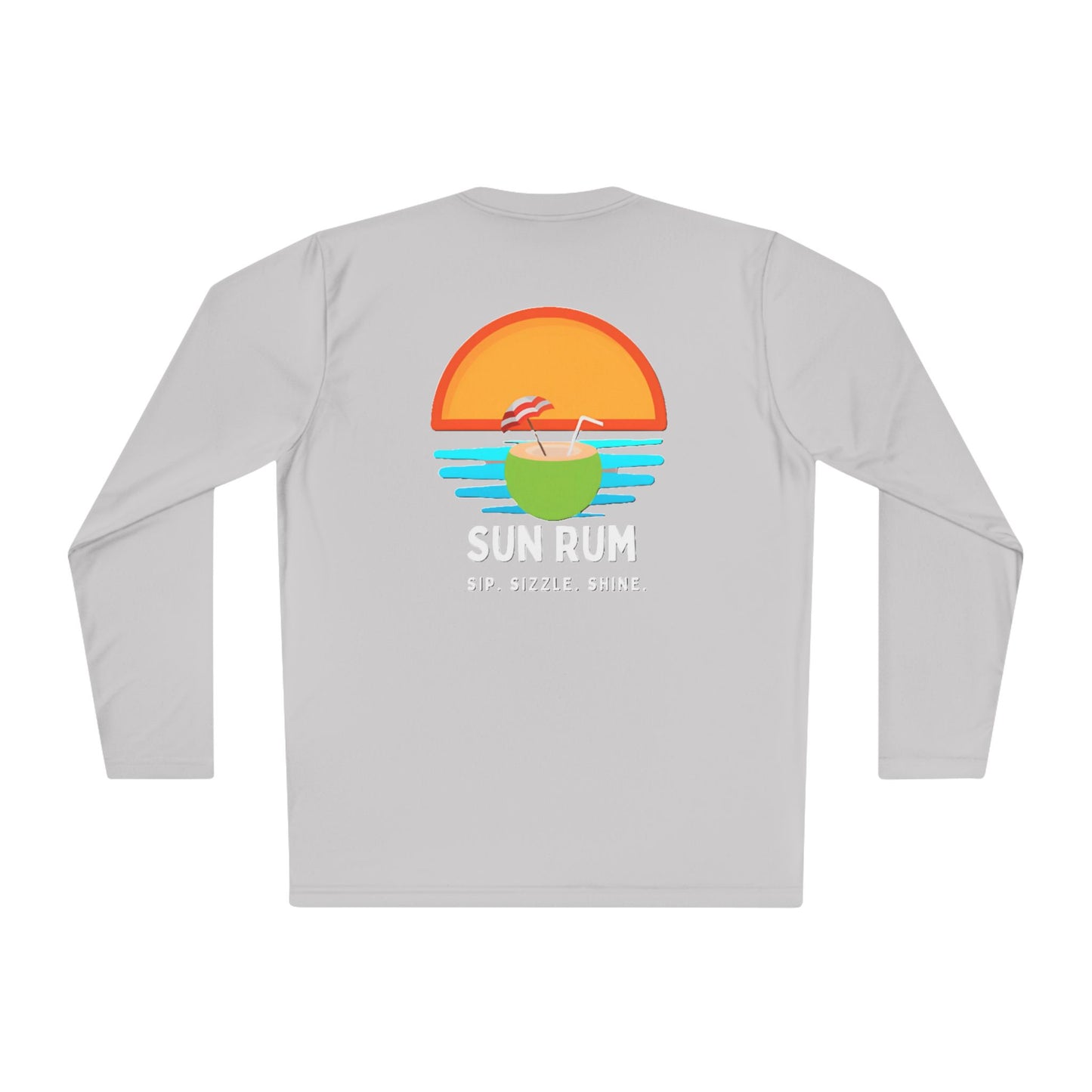 Grey Unisex Lightweight Long Sleeve Tee: back