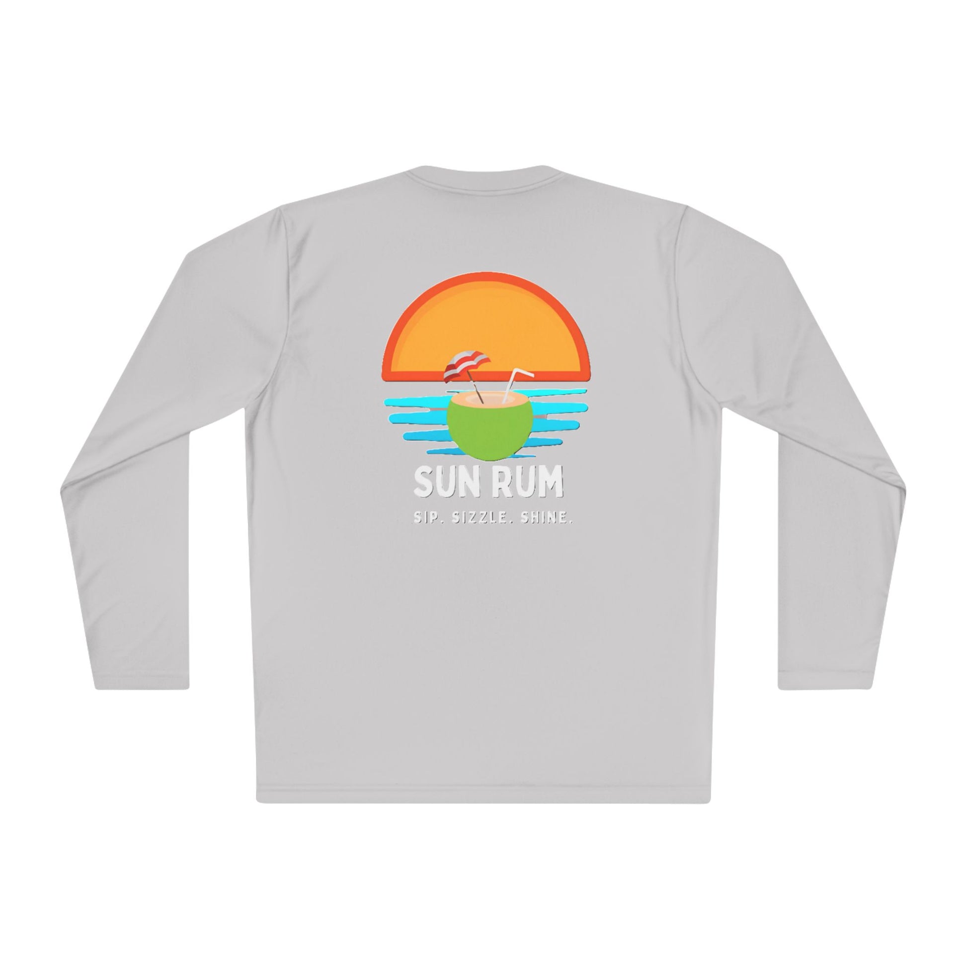 Grey Unisex Lightweight Long Sleeve Tee: back