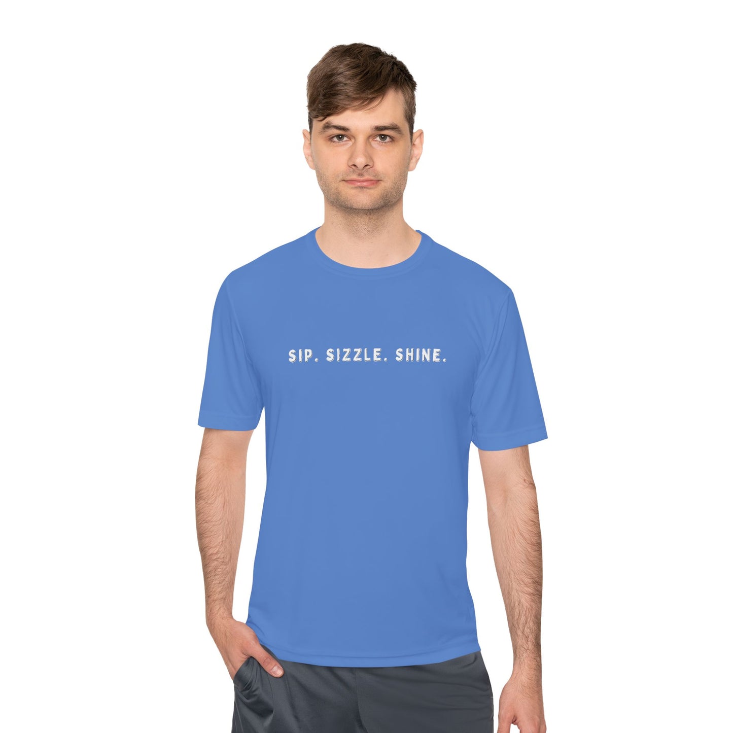Blue Unisex Moisture-Wicking Tee: front