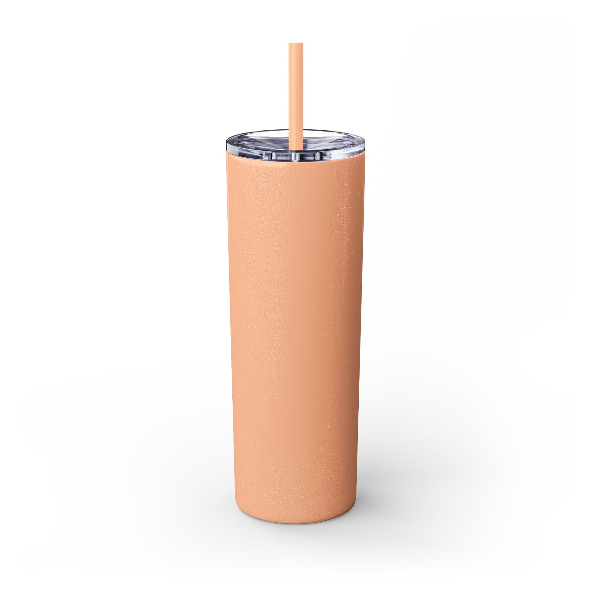 Peach Tumbler with straw, 20oz - back