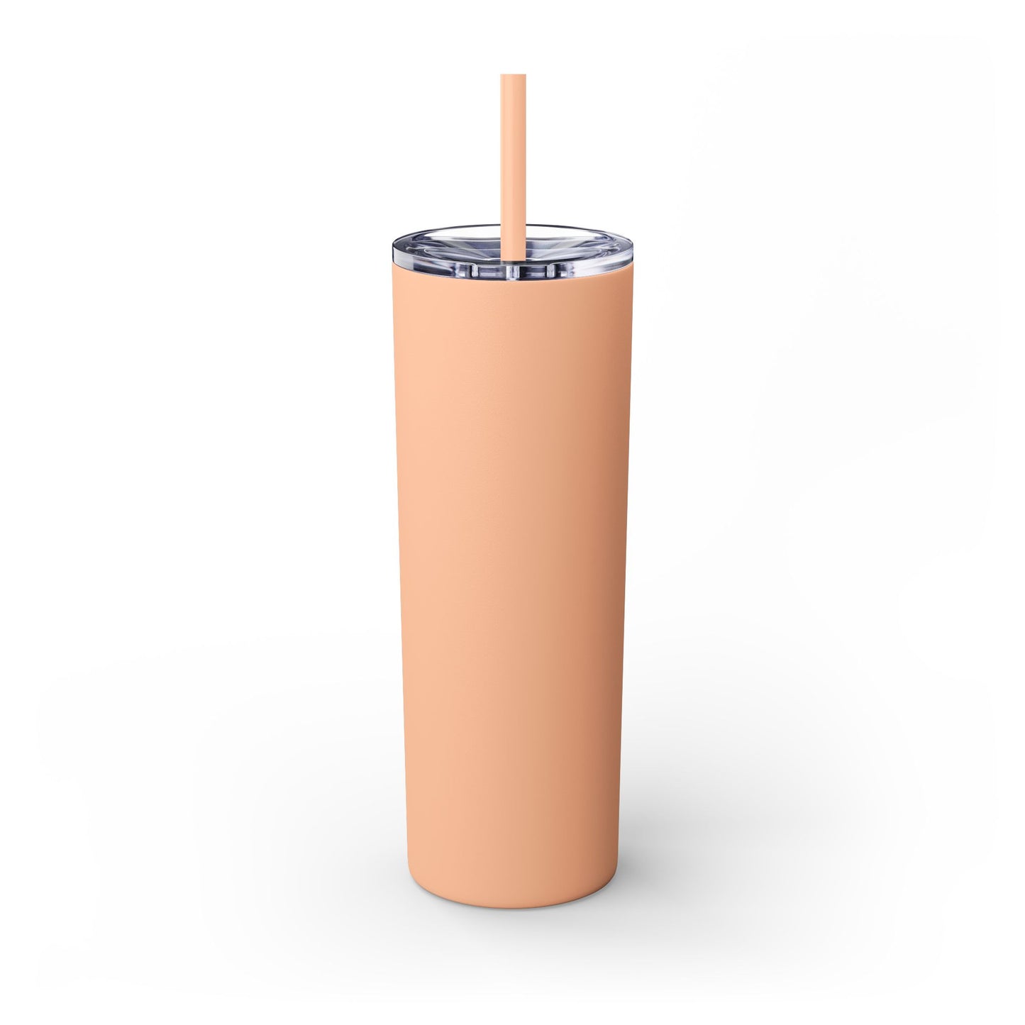 Peach Tumbler with straw, 20oz - back