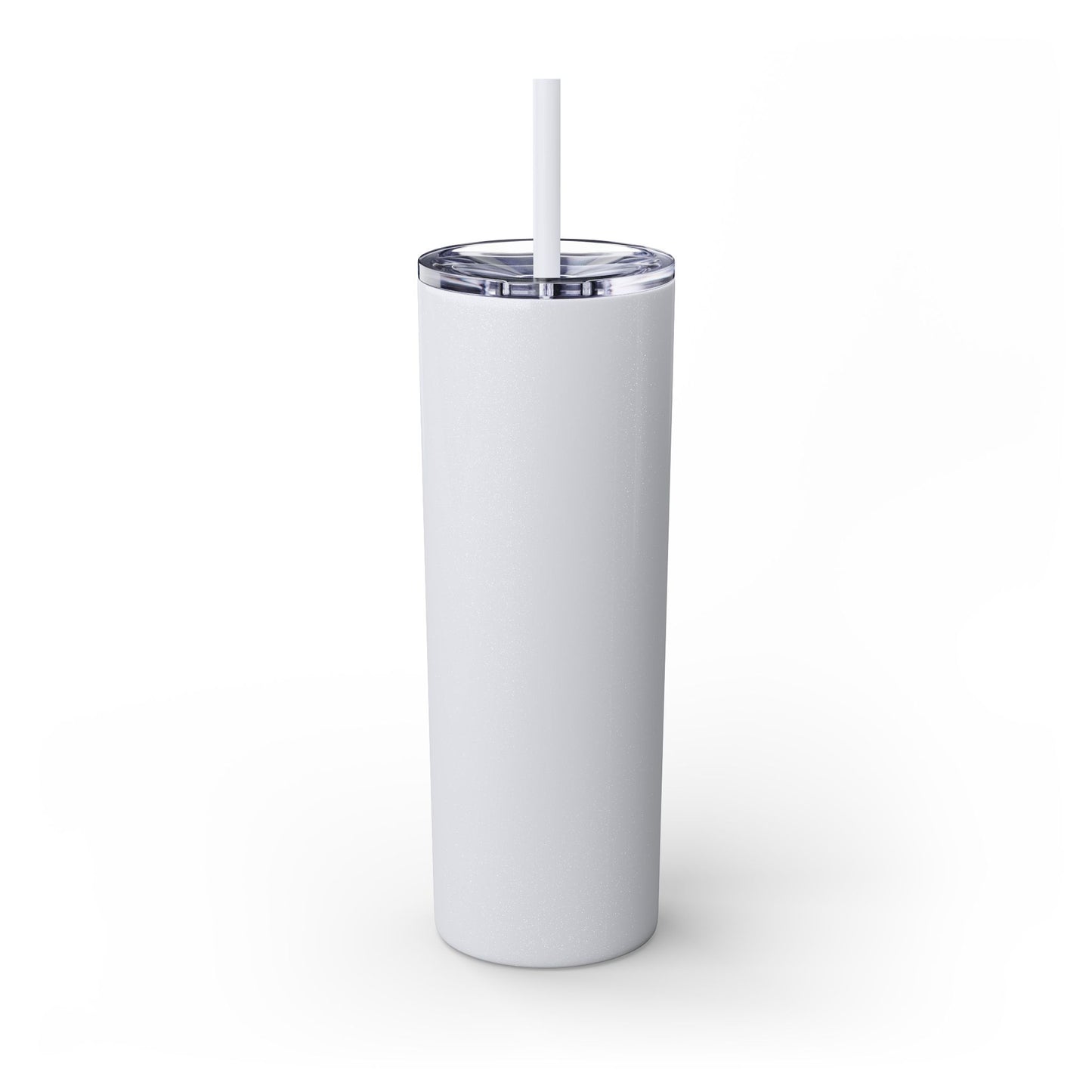 White Tumbler with straw, 20oz - back