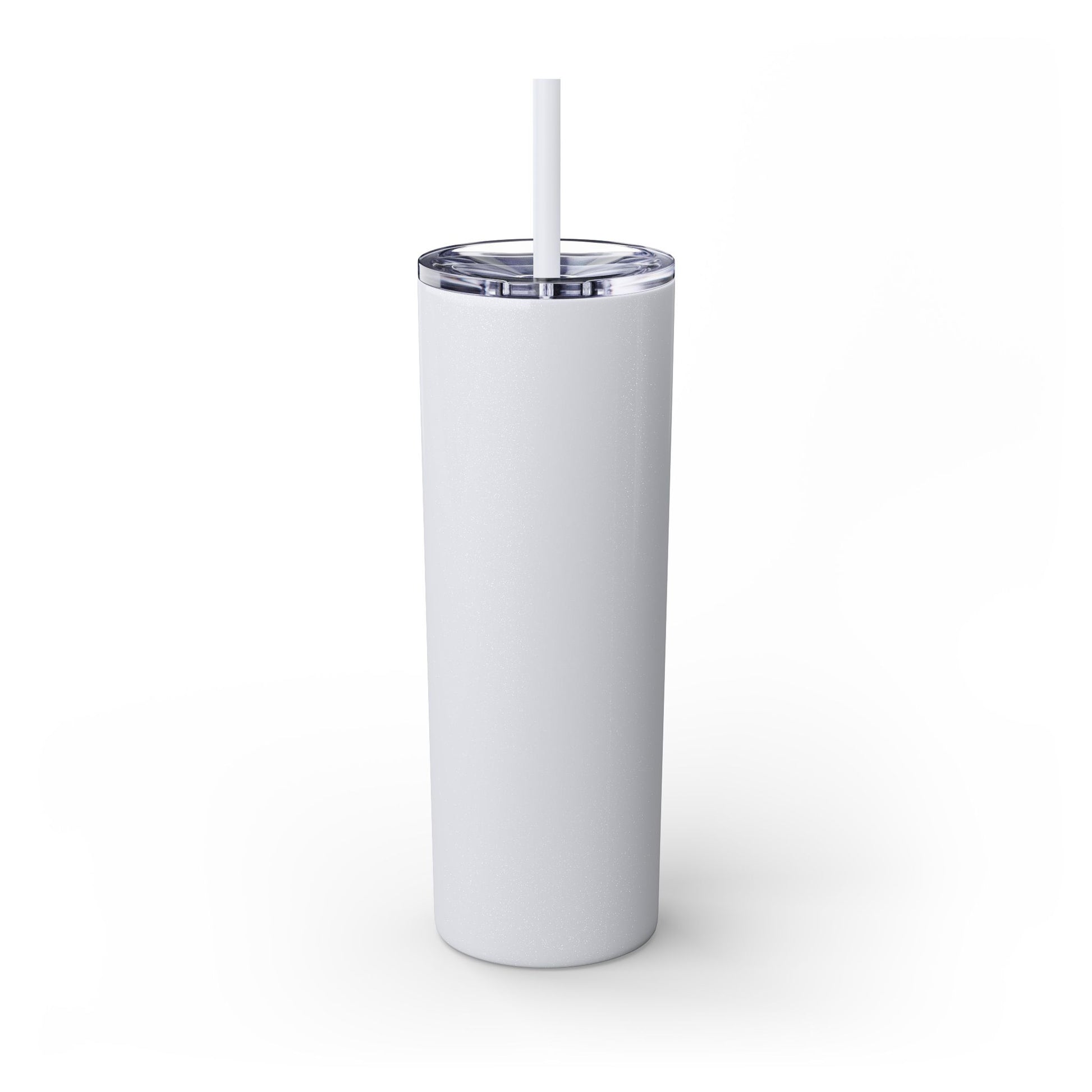 White Tumbler with straw, 20oz - back