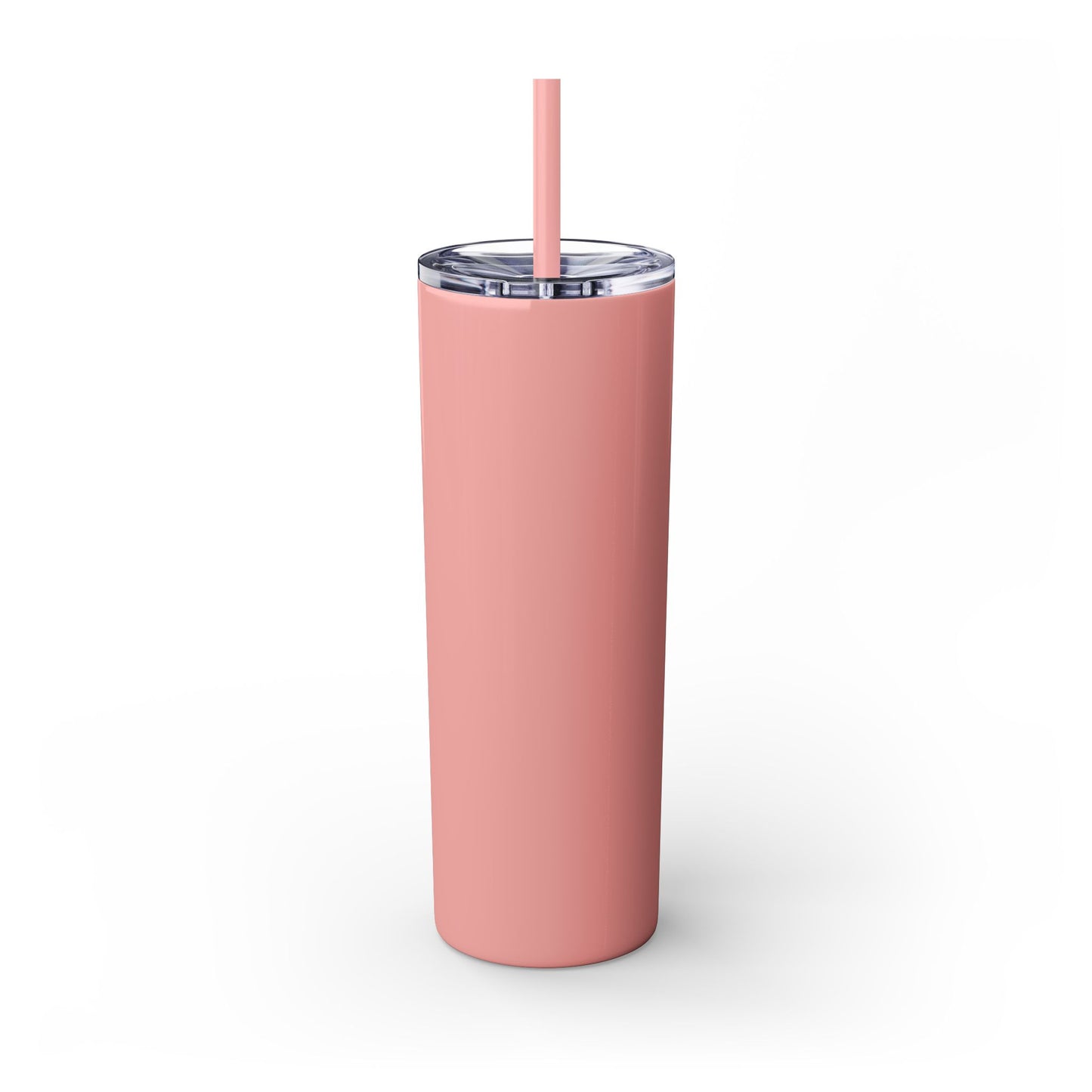 Pink Tumbler with straw, 20oz - back
