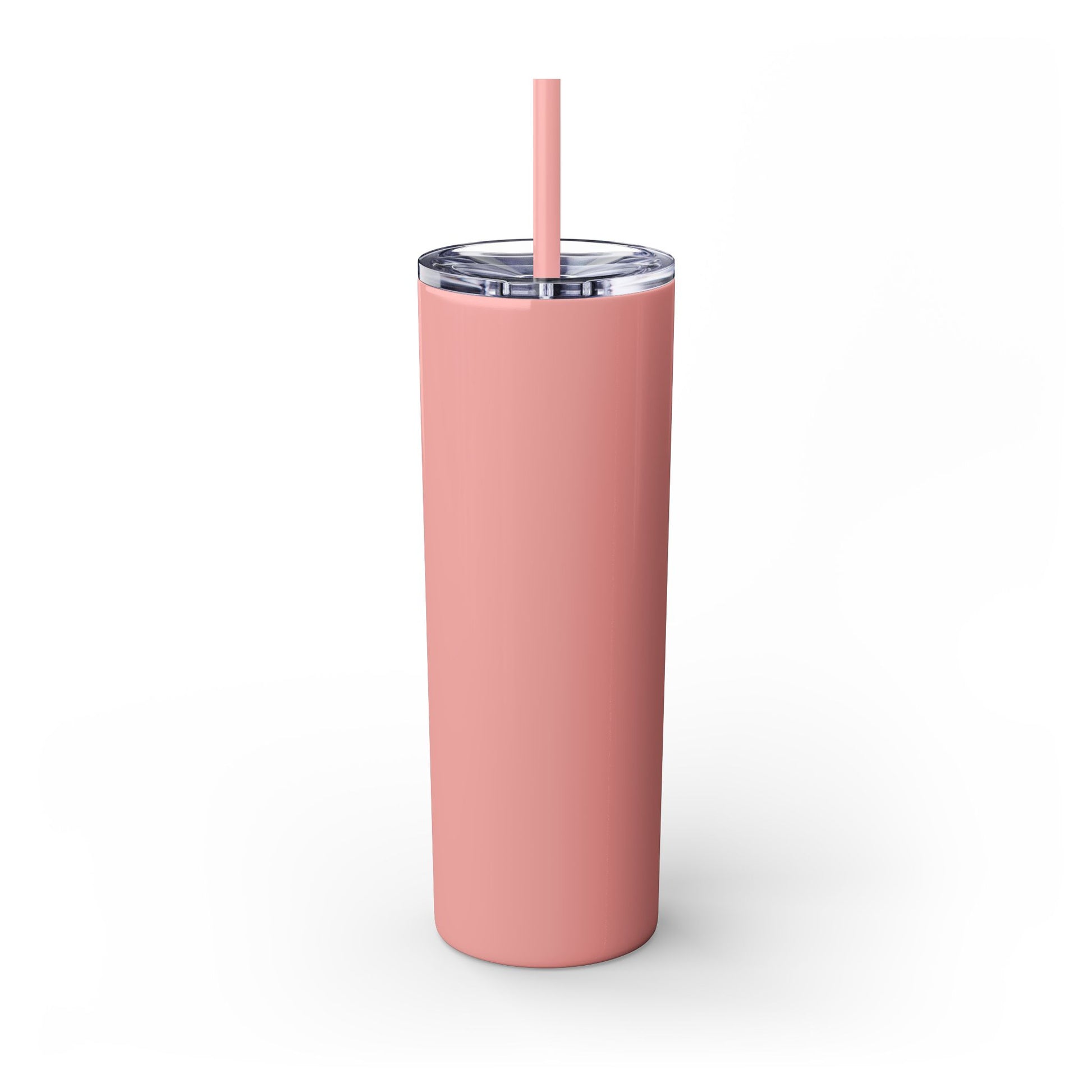 Pink Tumbler with straw, 20oz - back