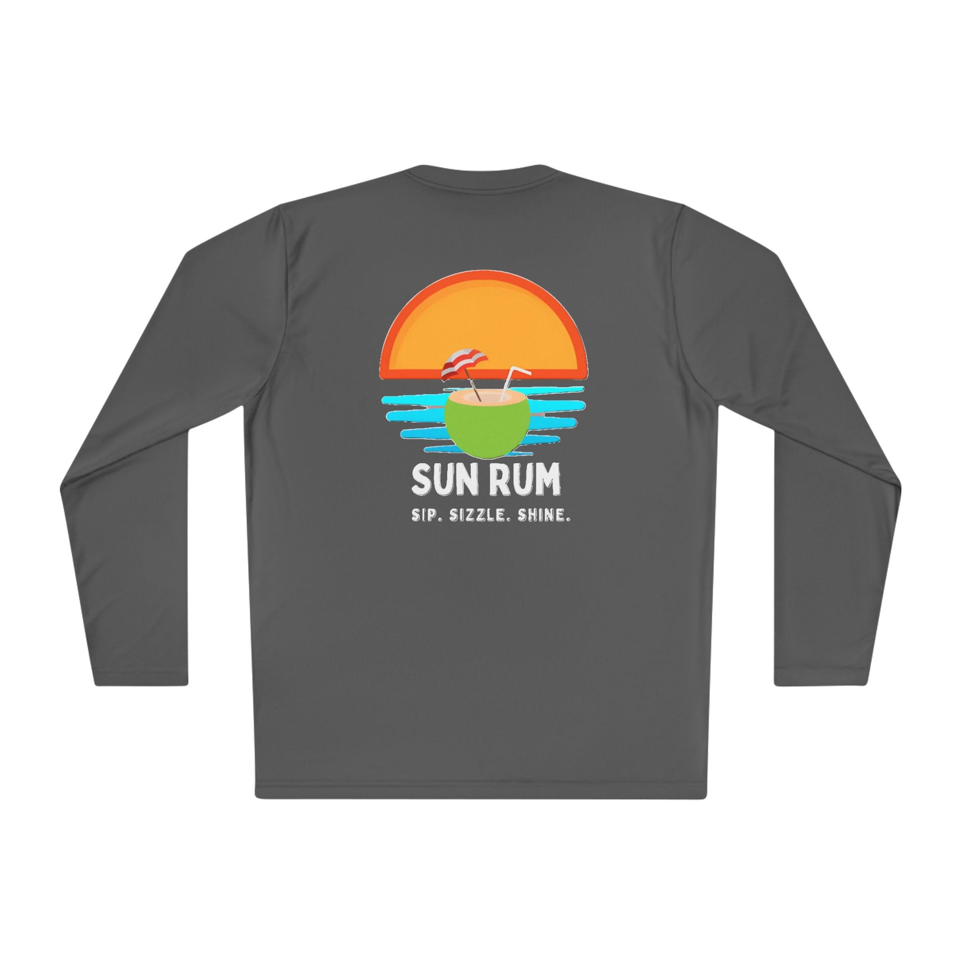 Dark Grey Unisex Lightweight Long Sleeve Tee: back