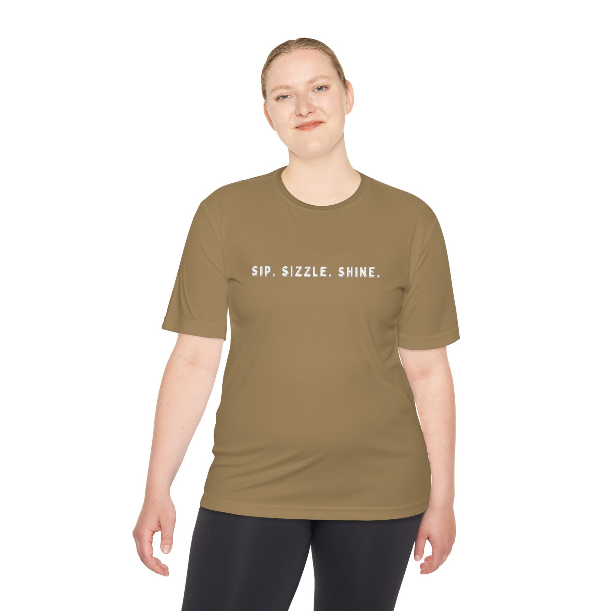 Brown Unisex Moisture-Wicking Tee: front