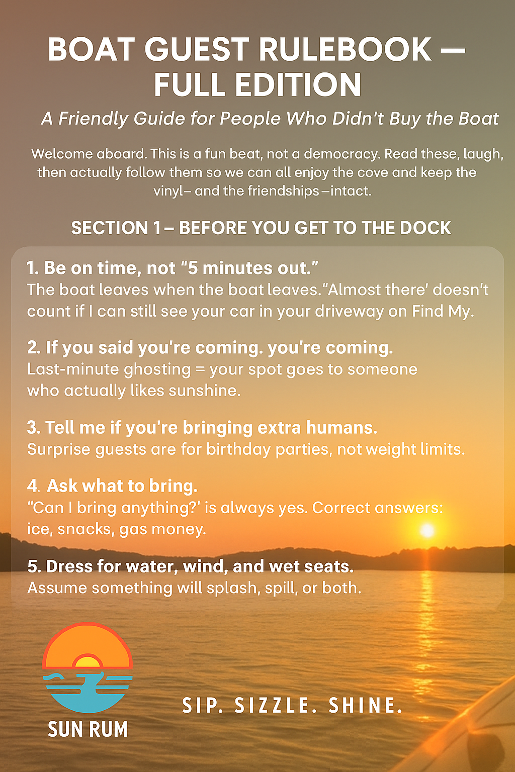 Boat Guest Rulebook – Full Edition (Printable Kit)