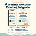 Sun Rum Lake Stay Welcome Kit, illustrated mobile and print template preview.